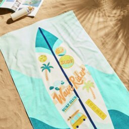 Argos Home Surfboard Novelty Beach Towel - Teal - thumbnail 1