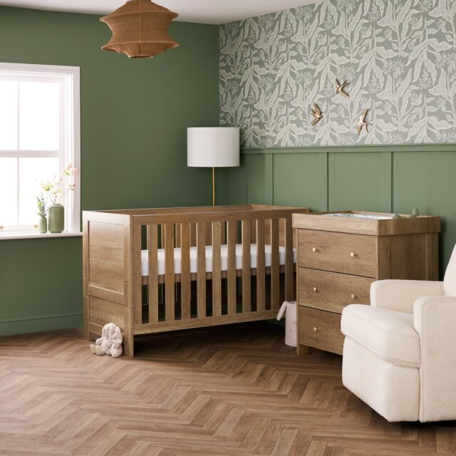 OBaby Nika 2 Piece Nursery Set - Oak - image 1