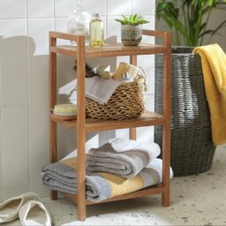 Habitat Mango Wood Bathroom Storage Shelf Unit - Natural - thumbnail 1