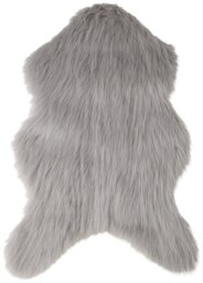 Habitat Sheepskin Faux Fur Dove Grey Shaggy Rug - 60x90cm - thumbnail 2