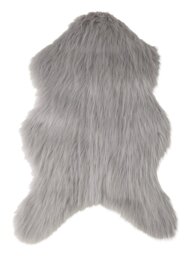 Habitat Sheepskin Faux Fur Dove Grey Shaggy Rug - 60x90cm - thumbnail 1