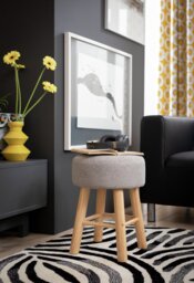 Habitat Sophie Small Fabric Stool - Light Grey - thumbnail 2