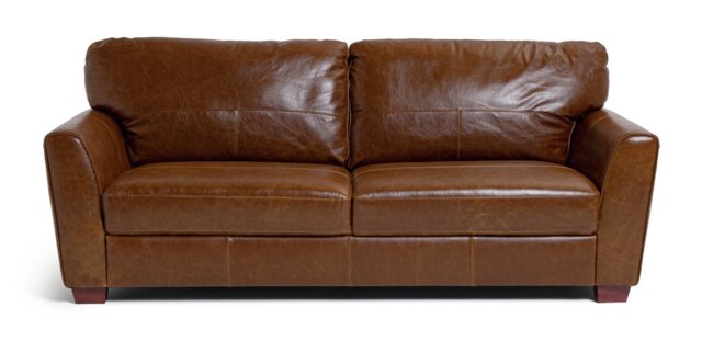 Habitat Milford Leather 4 Seater Sofa - Tan - image 1