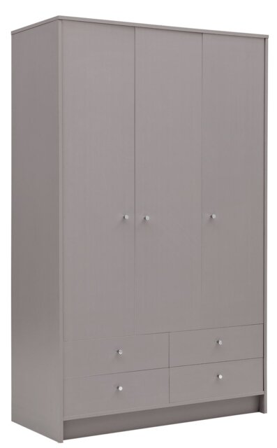 Argos Home Malibu 3 Door 4 Drawer Wardrobe - Grey - image 1