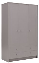 Argos Home Malibu 3 Door 4 Drawer Wardrobe - Grey - thumbnail 1