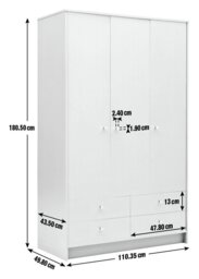 Argos Home Malibu 3 Door 4 Drawer Wardrobe - Grey - thumbnail 2