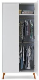 Obaby Maya Double Wardrobe - White with Natural - thumbnail 2
