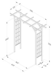 Forest Garden Classic Flat Top Pergola Arch - thumbnail 2