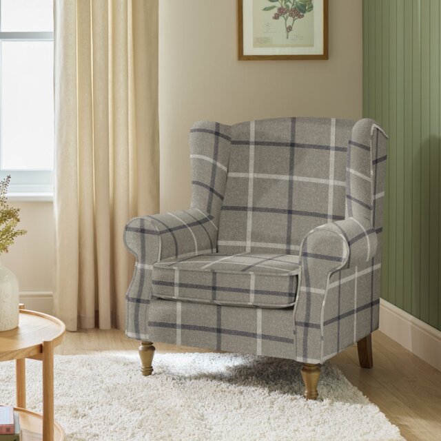 Argos Home Country Wingback Armchair - White and Grey - image 1