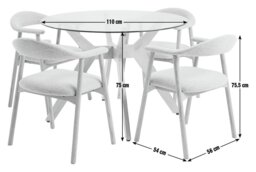 Habitat Zela Glass Natural Dining Table & 4 Tan Chairs - thumbnail 2