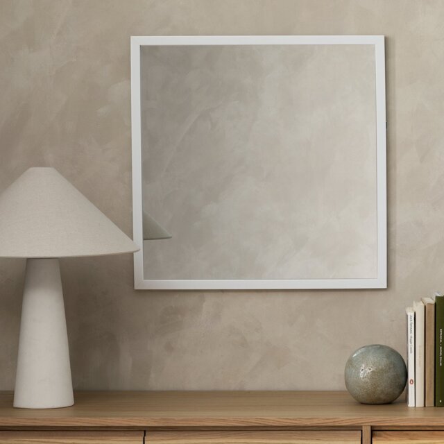 Home Essentials White Square Wall Mirror - 55x55cm - image 1