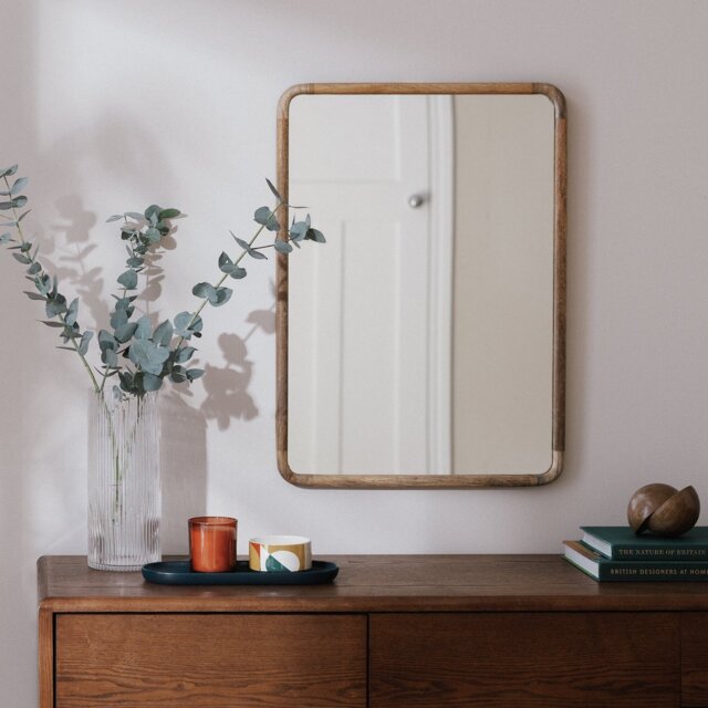 Habitat Mango Wood Wall Mirror - 70x50cm - image 1