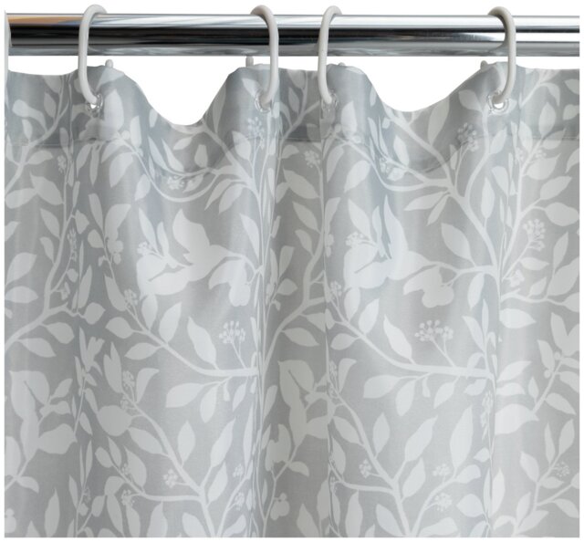 Argos Home Floral Shower Curtain - Grey - image 1