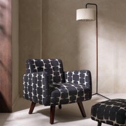 Habitat x Scion Lohko Fabric Armchair - Black & White - thumbnail 1