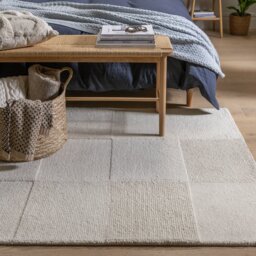 Habitat Checkerboard Natural Wool Cut Pile Rug - 160x230cm - thumbnail 2
