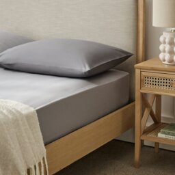 Habitat Polycotton Extra Deep Grey Fitted Sheet - Single - thumbnail 2
