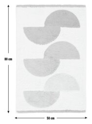 Habitat Brights Geo Tufted Cotton Bath Mat - White - thumbnail 2