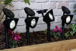 Garden by Sainsbury's Set of 4 Black Solar Spotlights - thumbnail 1
