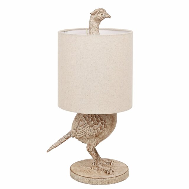 Hestia Wood Effect Pheasant Table Lamp 21 inch - image 1