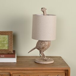 Hestia Wood Effect Pheasant Table Lamp 21 inch - thumbnail 2