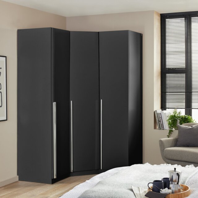 Habitat Munich Corner 3 Door Wardrobe - Anthracite - image 1