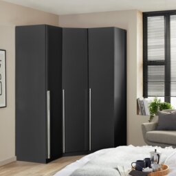 Habitat Munich Corner 3 Door Wardrobe - Anthracite - thumbnail 1