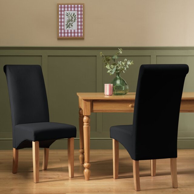 Argos Home Pair of Midback Dining Chair - Black - image 1
