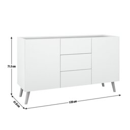 Habitat Skandi 2 Door 3 Drawer Sideboard - White Two Tone - thumbnail 2