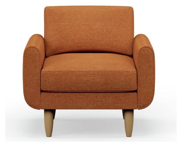 Hutch Fabric Round Arm Armchair - Rust - image 1