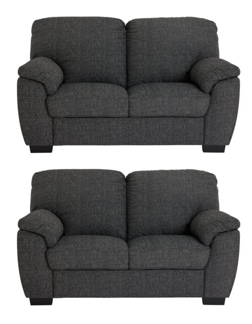 Argos Home Milano Pair of Fabric 2 Seater Sofa - Charcoal - image 1
