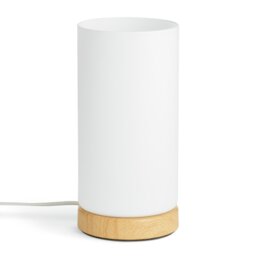 Argos Home Opal Glass Table Lamp - Natural Wood Effect - thumbnail 2