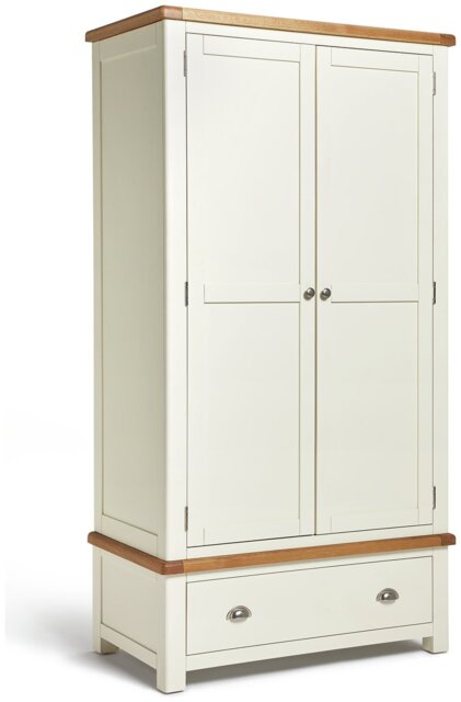 Argos Home Kent 2 Door 1 Drawer Wardrobe - Cream and Oak - image 1