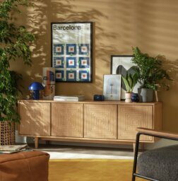 Habitat Grooved Storage 4 Door Sideboard - Pine - thumbnail 1