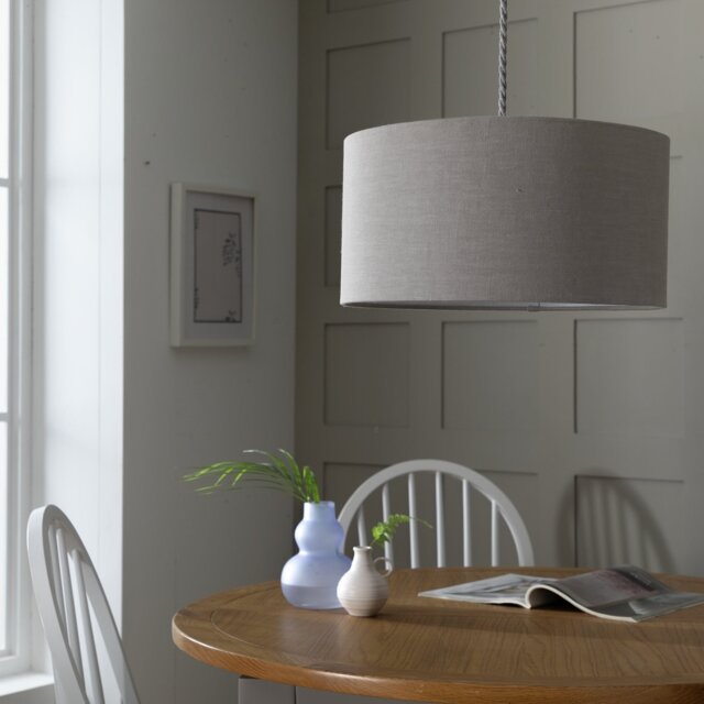 Habitat Grey Linen Easy Fit Lampshade - 35cm - image 1