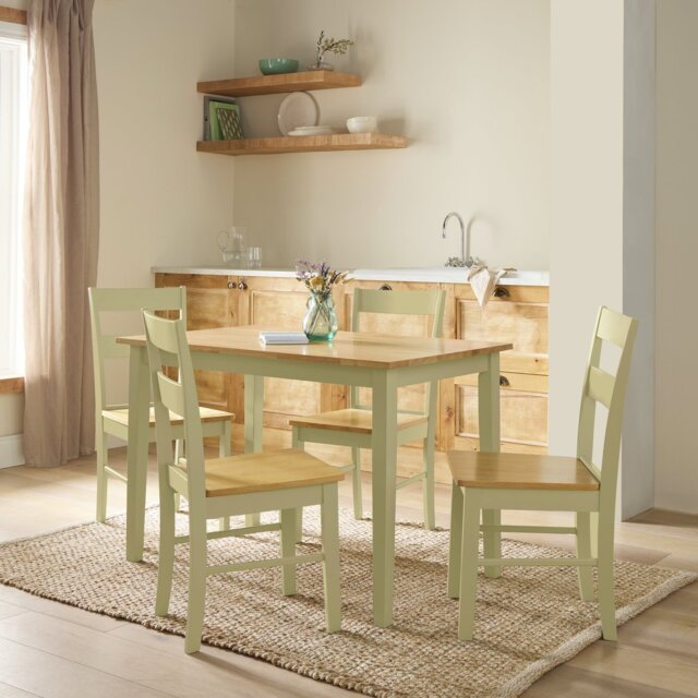 Argos Home Chicago Cream Dining Table & 4 Cream Chairs - image 1