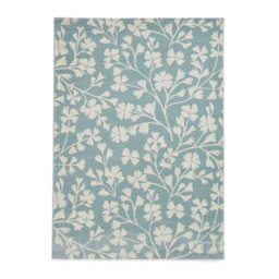 Catherine Lansfield Floral Blue Short Pile Rug - 80x150cm - thumbnail 2