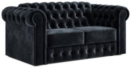Jay-Be Chesterfield Velvet 2 Seater Sofa Bed - Charcoal - thumbnail 1