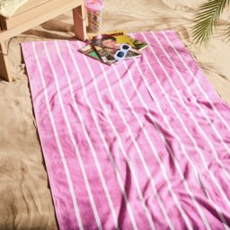 Habitat Pink Skinny Stripe Beach Towel - thumbnail 1