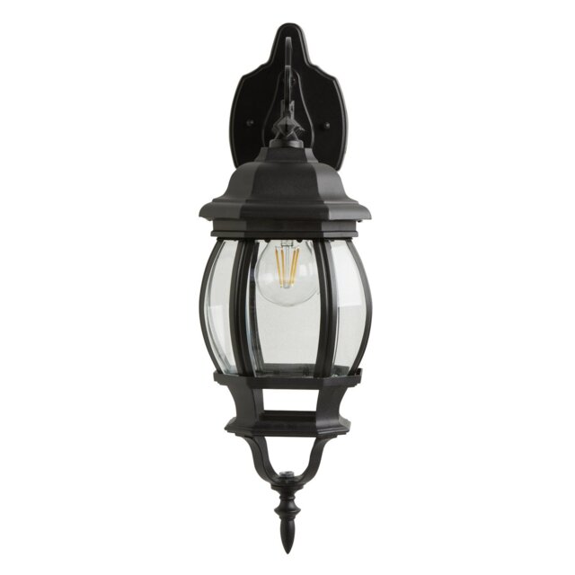 Pumpkin 8 Sided Black Outdoor LED Wall Lantern - image 1