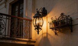 Pumpkin 8 Sided Black Outdoor LED Wall Lantern - thumbnail 2