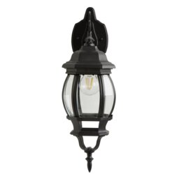 Pumpkin 8 Sided Black Outdoor LED Wall Lantern - thumbnail 1