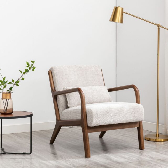 Kyoto Leah Fabric Accent Chair - Natural - image 1