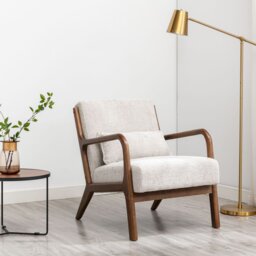Kyoto Leah Fabric Accent Chair - Natural - thumbnail 1