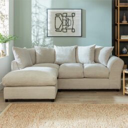 Argos Home Harry Small Left Hand Cord Corner Sofa - Stone