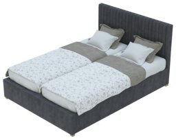 Aspire Kingsize Velvet Adjustable Bed with Mattress - Steel - thumbnail 1