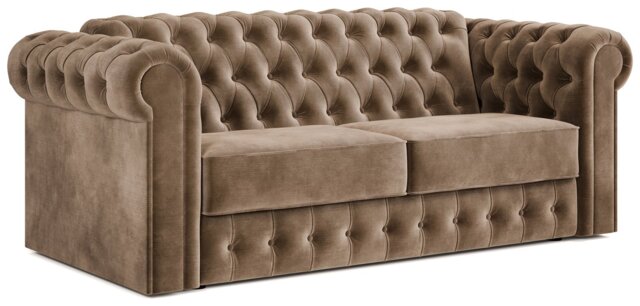 Jay-Be Chesterfield Velvet 3 Seater Sofa Bed - Beige - image 1