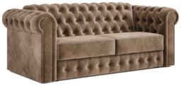 Jay-Be Chesterfield Velvet 3 Seater Sofa Bed - Beige - thumbnail 1