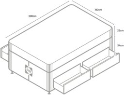 Sealy Abbot Pillowtop Superking 4 Drawer Divan Bed - Grey - thumbnail 2