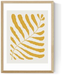 East End Prints Yellow Plant Oak Frame Art Print - A2 - thumbnail 2