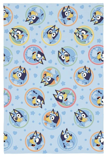 Bluey Kids Fleece Throw - Blue - 150x100cm - image 1